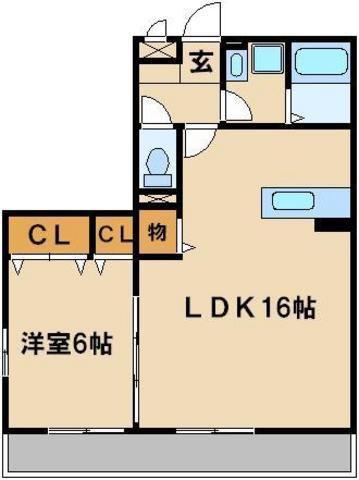 グランメールK(1LDK/2階)の間取り写真