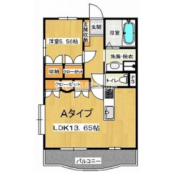 ブランドール(1LDK/1階)の間取り写真