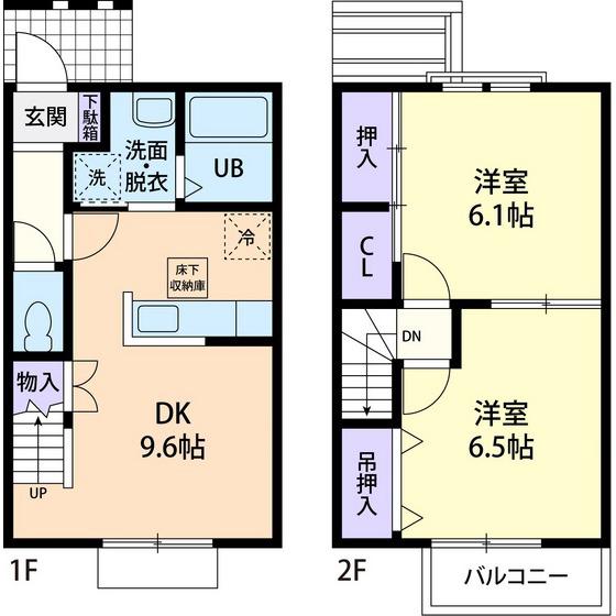 SUN FLEX ・M(2DK/1階)の間取り写真