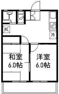 アーバンハイムI(2DK/2階)の間取り写真