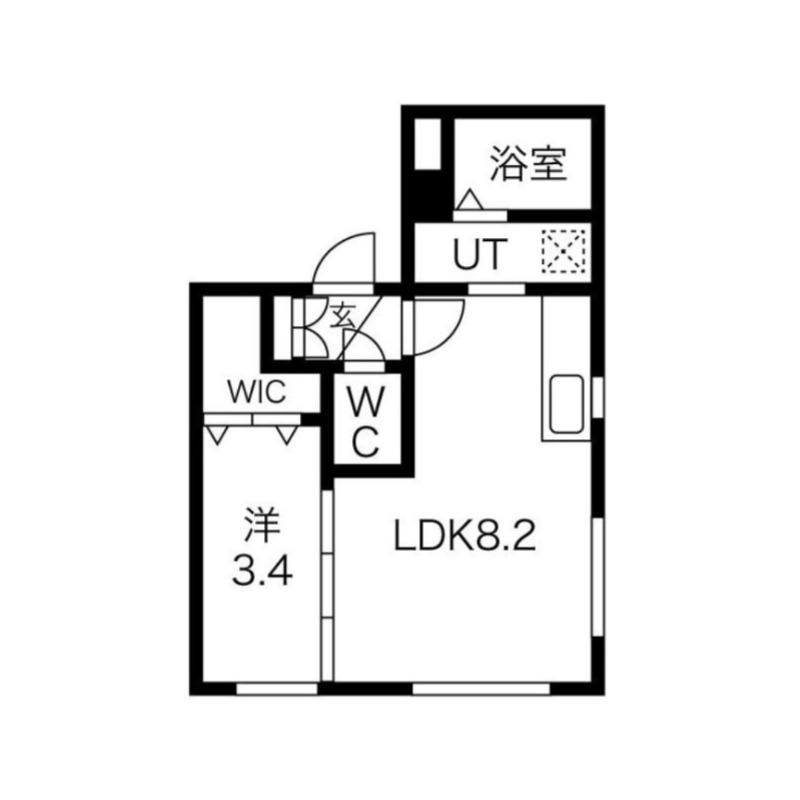 グランデ北円山(1LDK/1階)の間取り写真