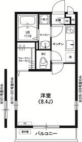 リブリ・ルキア(1K/2階)の間取り写真