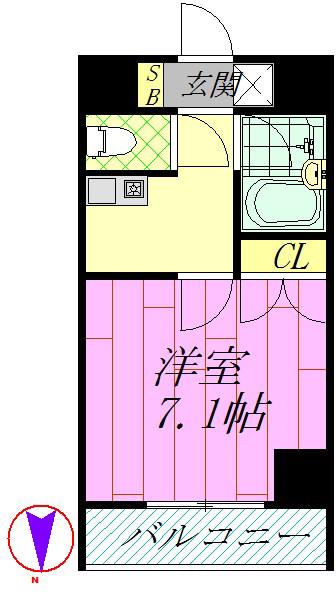 オスタペ(1K/6階)の間取り写真