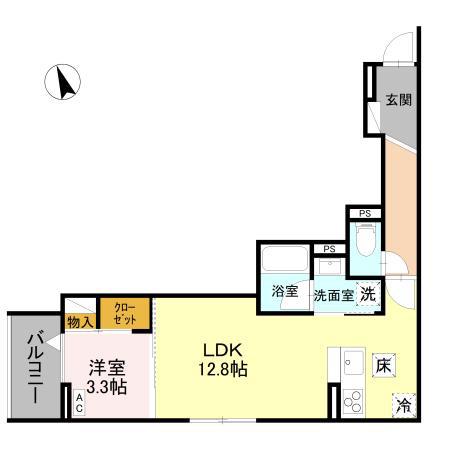 レジェンドワコー中央(1LDK/2階)の間取り写真