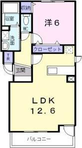 カリメーラ(1LDK/3階)の間取り写真