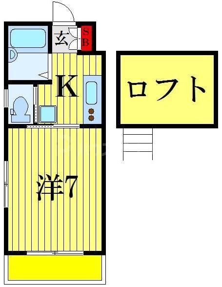ハウスオガワ(1K/2階)の間取り写真