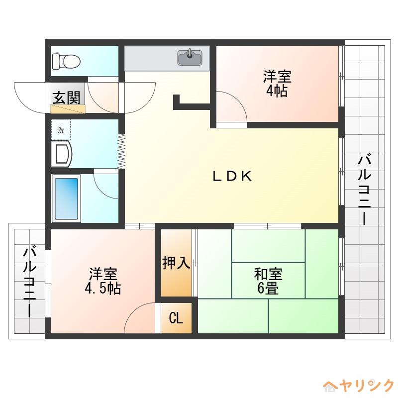 SPACE DUKE K(3LDK/4階)の間取り写真