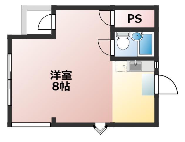 大原マンション(ワンルーム/2階)の間取り写真