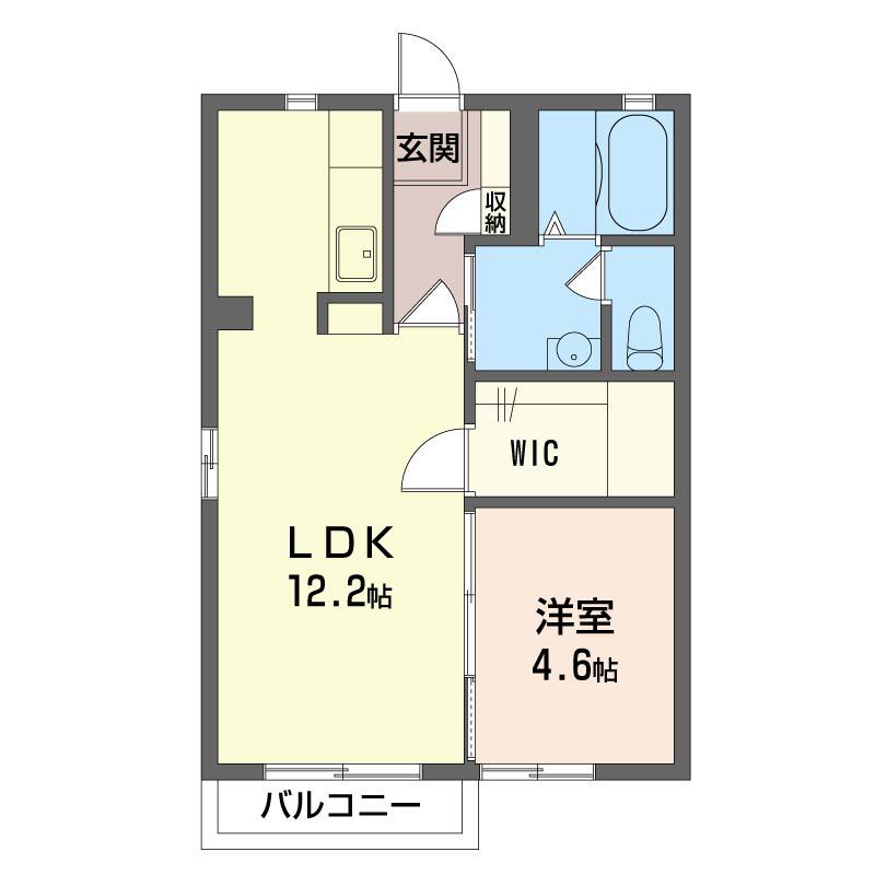 シャーメゾンなでしこC(1LDK/1階)の間取り写真