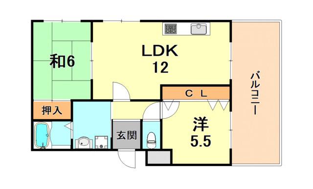 プリメーラリヨン2(2LDK/2階)の間取り写真