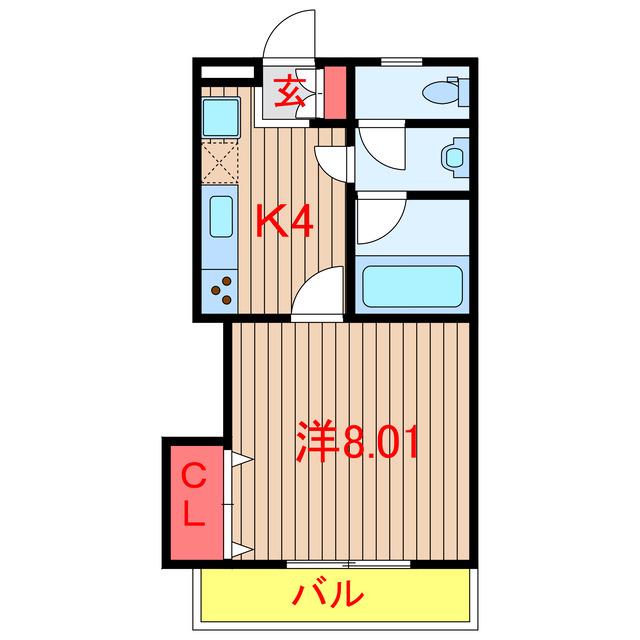 カーム習志野台II(1K/2階)の間取り写真