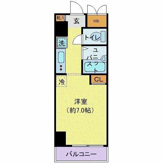 アルス・ヤマナガ(ワンルーム/7階)の間取り写真
