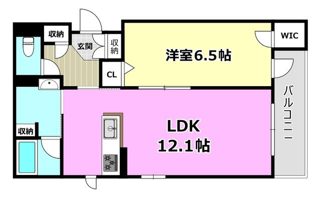 レジデンス茨木春日(1LDK/2階)の間取り写真