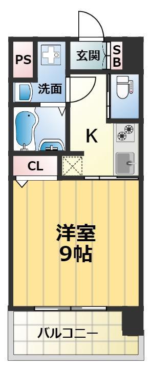 フォレストグレイス高井田I(1K/10階)の間取り写真