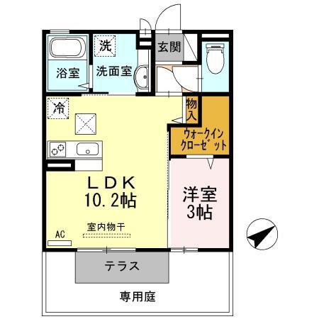 イーストパーク(1LDK/1階)の間取り写真