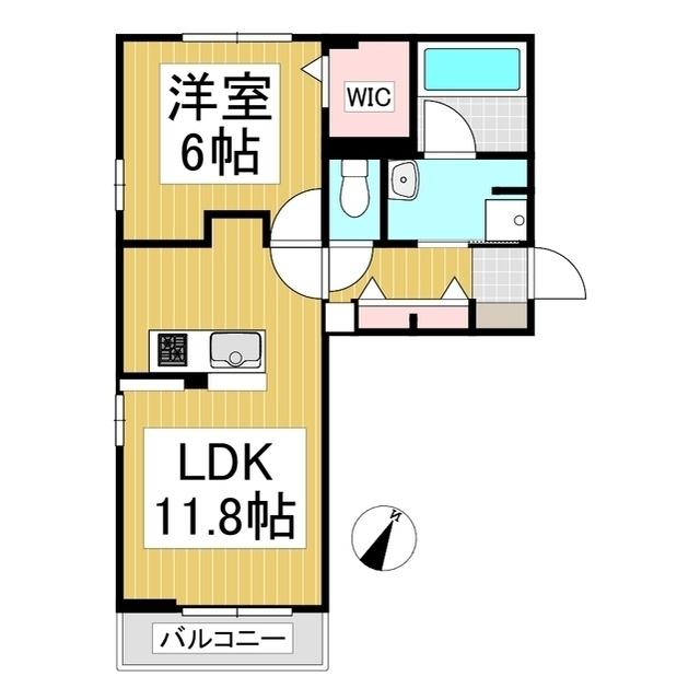 FLORE(1LDK/3階)の間取り写真