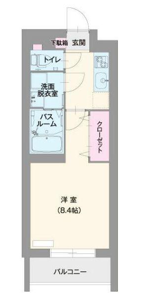 クレセール(1K/2階)の間取り写真