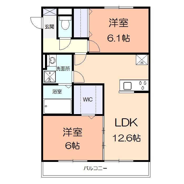 ソレイユYATO(2LDK/3階)の間取り写真