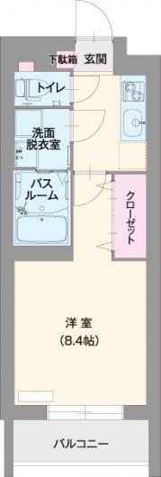 クレセール(1K/2階)の間取り写真