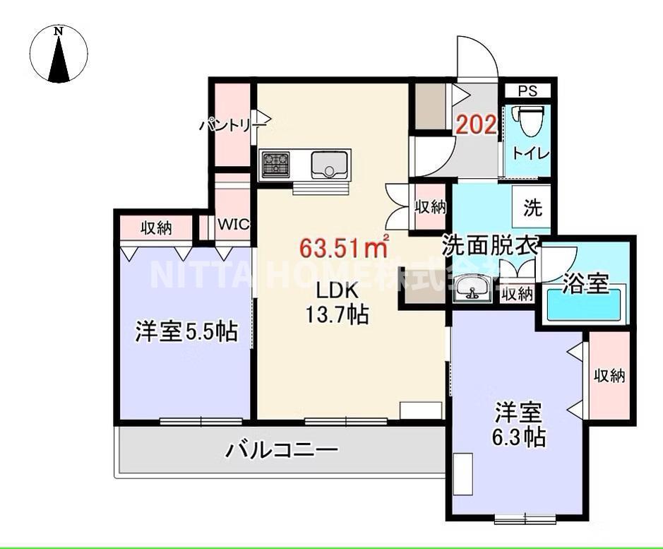 マーキュリー グラシア(2LDK/1階)の間取り写真