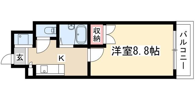 KII-OKASAN B(1K/5階)の間取り写真