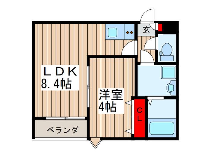 CRASTINE土呂町(1LDK/2階)の間取り写真
