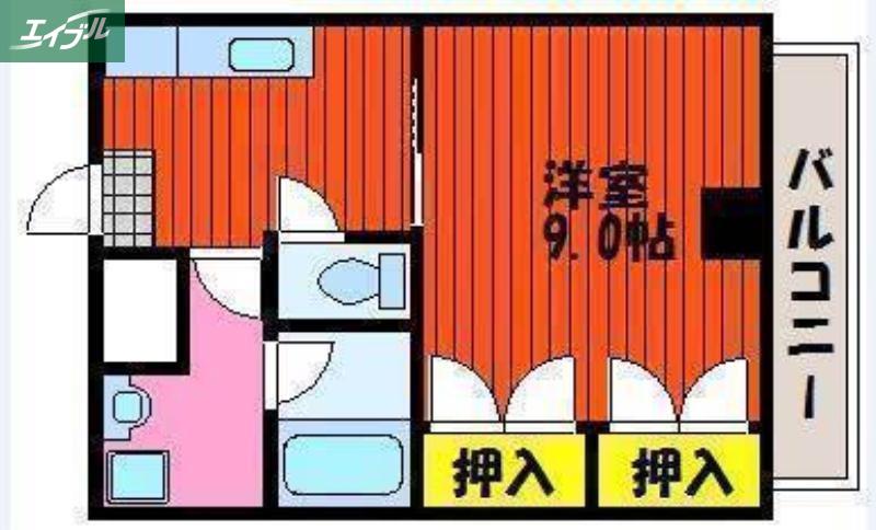 ヴィラグレイス(1K/2階)の間取り写真