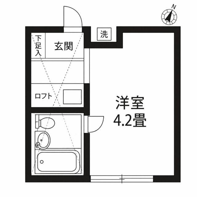 コーワ緑ヶ丘(ワンルーム/1階)の間取り写真