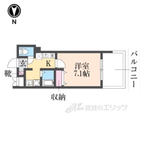 Mプラザ香里弐番館(1K/3階)の間取り写真