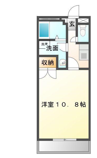 PRONITY(1K/3階)の間取り写真