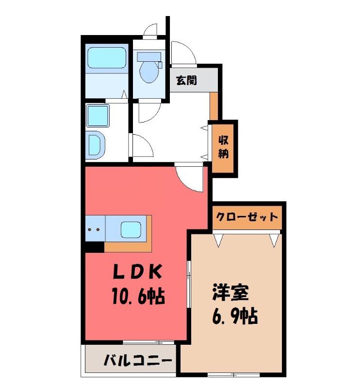 ベル・グラース(1LDK/1階)の間取り写真