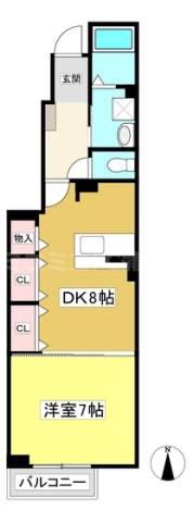 サンパティーク(1LDK/1階)の間取り写真