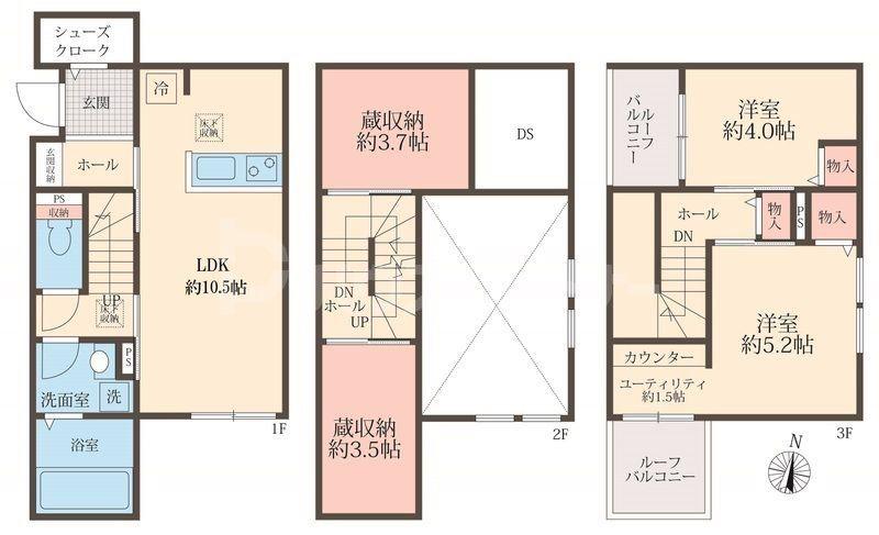 八潮市大原アパート(2SLDK/1階)の間取り写真