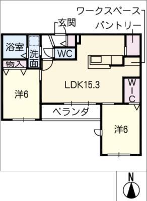 ROOST桜山(2LDK/2階)の間取り写真