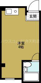 パークサイドハイツ(ワンルーム/3階)の間取り写真