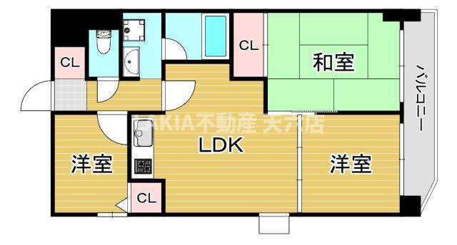 クラウンハイム菅原(3LDK/7階)の間取り写真