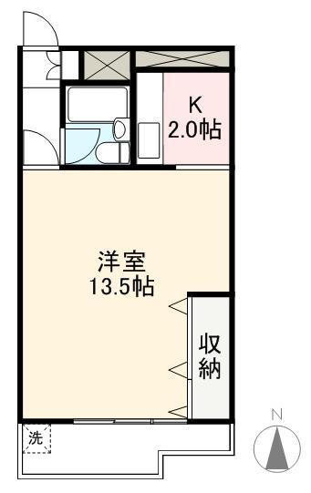 藤塚コーポラス704号(1K/7階)の間取り写真