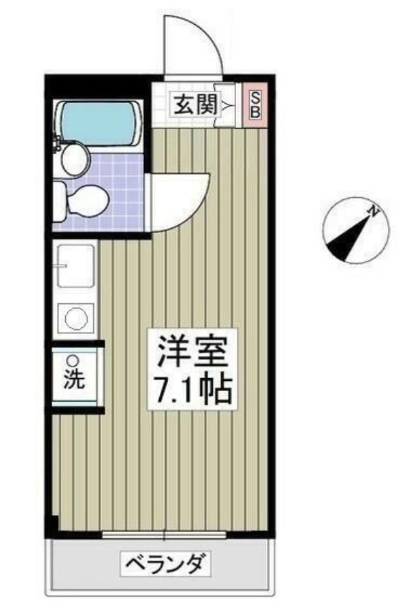 ハイライフ鶴見(ワンルーム/3階)の間取り写真