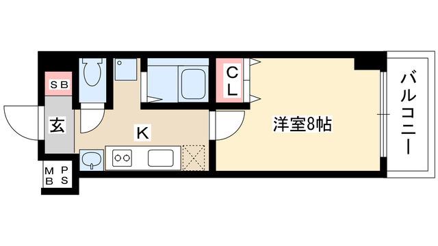 リアライズ沢下町I(1K/7階)の間取り写真