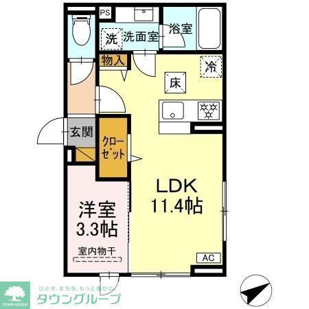 リオ ポンテ(1LDK/1階)の間取り写真