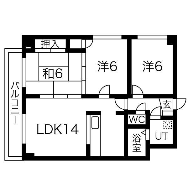 アクティブハイツ(3LDK/5階)の間取り写真