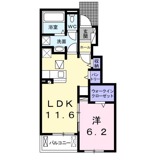 ＪＲ東海道本線 豊田町駅 徒歩29分 2階建 築7年(1LDK/1階)の間取り写真