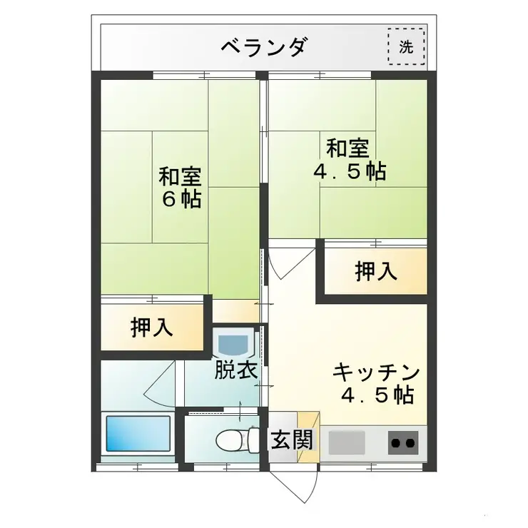 第二宇多川コーポ 2階階 間取り