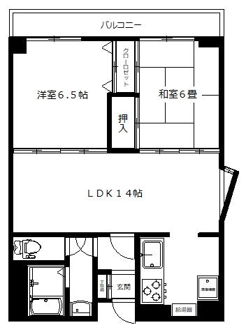 リバーサイドビル(2LDK/5階)の間取り写真