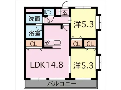 アーバニスト本山(2LDK/9階)の間取り写真