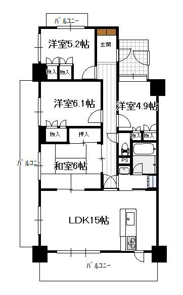 サーパス文化の森(4LDK/2階)の間取り写真