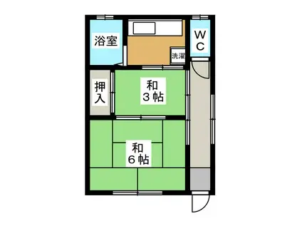 桑野アパート(2K/1階)の間取り写真