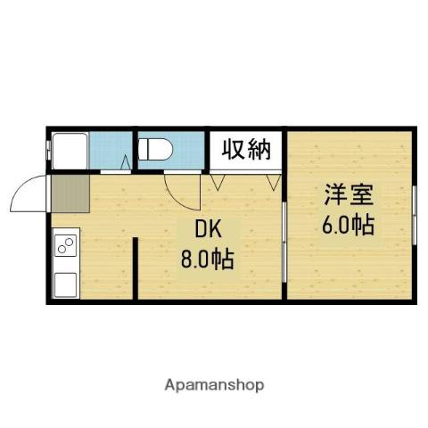 金沢マンション(1LDK/2階)の間取り写真