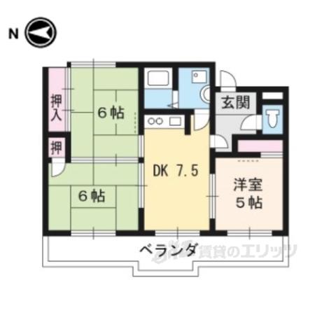 コーポ弘和(3DK/2階)の間取り写真
