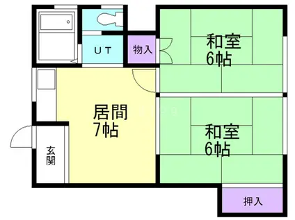 広寿荘(2DK/2階)の間取り写真